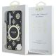 8. Etui Guess 4G Background Gold Electroplated Peony Pattern MagSafe do Samsung Galaxy S25 czarny