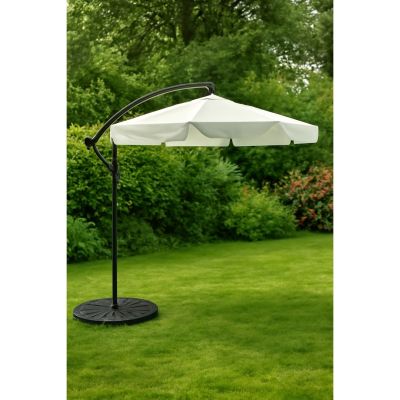 3. Extralink Black Forest Garden Umbrella with Side Panels, Large 3m Beige Cantilever Parasolowy do patio ze wspornikiem Sześciokąt Beżowy, Czarny
