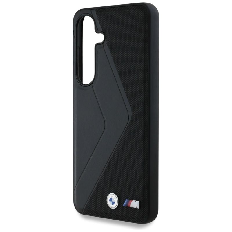 6. Etui BMW Leather Oversized Stripes MagSafe na Samsung Galaxy S25- czarne
