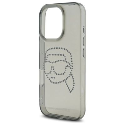 6. Etui Karl Lagerfeld IML Rhinestones Karl Head na iPhone 16 Pro Max 6.9" - czarne