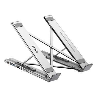 28. UNITEK PODSTAWKA POD LAPTOP REGULOWANA + HUB USB-C/A, HDMI 2.0, PD 100W