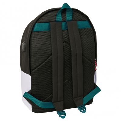 4. Real Madryt plecak sportowy z USB i z miejscem na laptopa double backpack 612554820