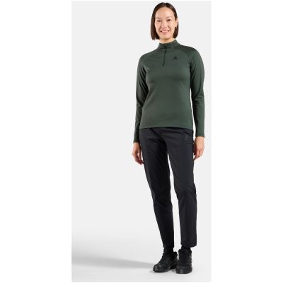 Bluza bez kaptura rozpinana Odlo Mid layer 1/2 zip ESSENTIAL LIGHT zielona