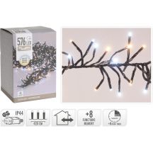 LAMPKI CHOINKOWE ŁAŃCUCH ŚWIETLNY 576 LED TIMER ZIMNY CIEPŁY  BIAŁY