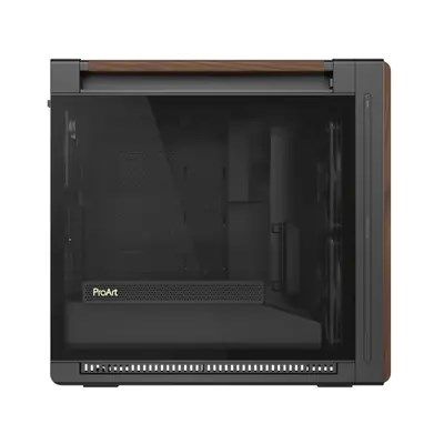 20. ASUS ProArt PA602 Wood Edition Modern Black - Tempered Glass Panel Midi Tower Czarny, Drewno