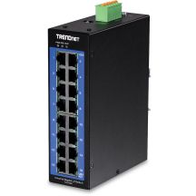 TRENDnet TI-G160I - switch - zarządzany - 16 x 10/100/1000 - możliwość montażu na szynie DIN - DC