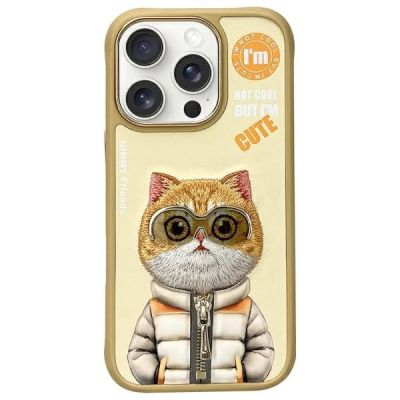 Etui Nimmy Cool&Cute 2.0 Cat na iPhone 16 Pro Max - zielone