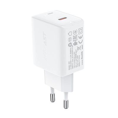 2. Acefast ładowarka sieciowa GaN USB Typ C 30W, PD, QC 3.0, AFC, FCP biały (A21 white)