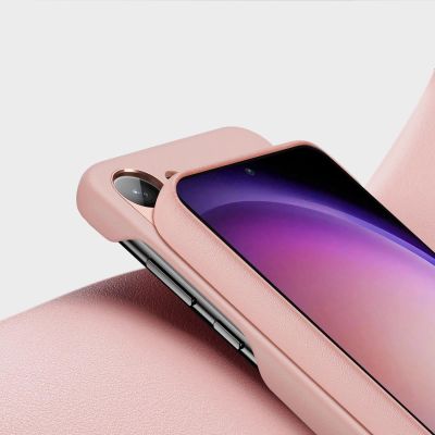 8. Dux Ducis Grit etui Samsung Galaxy S23+ elegancki pokrowiec ze sztucznej skóry różowe