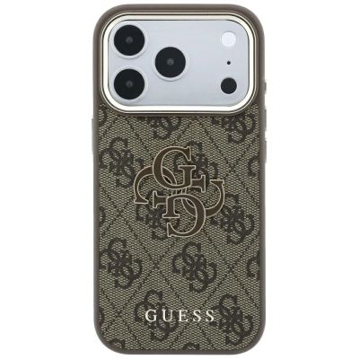 3. Etui Guess 4G & Big Resin Logo na iPhone 17 Pro Max / 18 Pro Max - brązowe