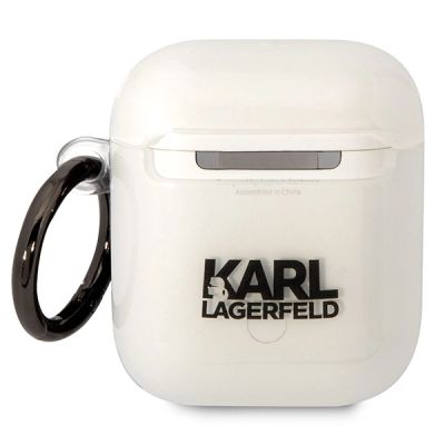 2. Etui Karl Lagerfeld Karl's Head na AirPods 1/2 - przezroczyste