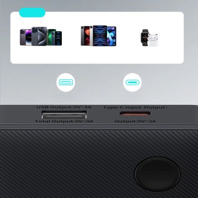 14. Powerbank Baseus Airpow Lite 10000mAh 15W z kablem Baseus Simple USB-A - USB-C 30cm - biały