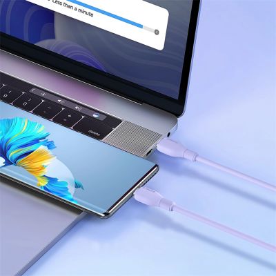 8. Kabel Baseus Pudding 100W USB-C - USB-C 2m - fioletowy