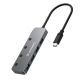 4. Hub USB Wozinsky WHS088YSS 4x USB-A z indywidualnymi włącznikami aluminiowy z kablem USB-C 15 cm - szary