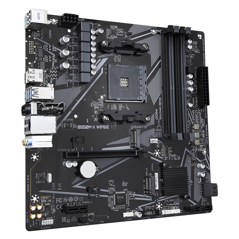 5. GIGABYTE B550M K WIFI6E AMD B550 Socket AM4 micro ATX