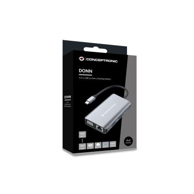 5. Conceptronic DONN21G stacja dokująca Przewodowa USB 3.2 Gen 1 (3.1 Gen 1) Type-C Szary