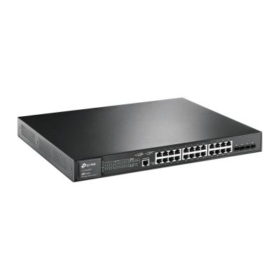 TP-Link JetStream TL-SG3428MP przełącznik sieciowy Zarządzany L2+ Gigabit Ethernet (10/100/1000) Obsługa PoE 1U Czarny