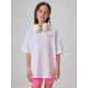 T-shirt loose z nadrukiem dziewczęcy 4F 4FJRSS26TTSHF3910-10S