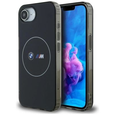 Etui BMW IML Metal White Circle MagSafe na iPhone 16e - czarne
