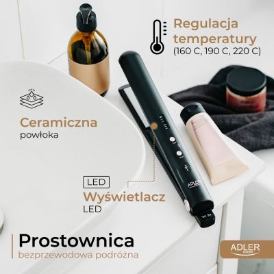 21. Prostownica do włosów ADLER AD 2327b czarna