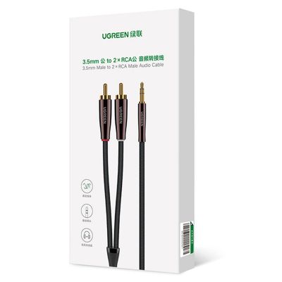 5. Ugreen kabel przewód audio 3,5 mm mini jack (męski) - 2RCA (męski) 2m miedziany (AV170)