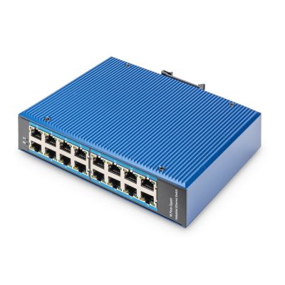 Przemysłowy switch 16x 1000Base-TX DIN rozszerzony zakres temperatur