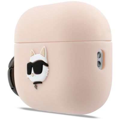 2. Etui Karl Lagerfeld Silicone Chaupette Head 3D na AirPods Pro 3 - różowe