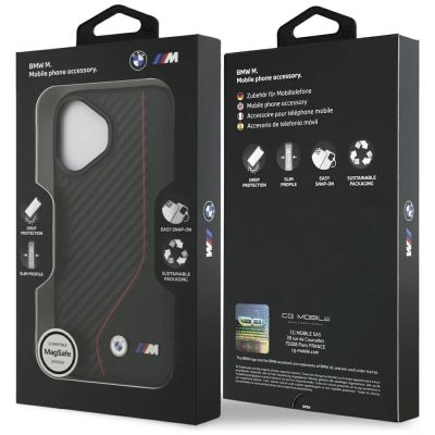 8. Etui BMW M Carbon Line & Logo MagSafe na iPhone 17 - czerwone