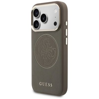 2. Etui Guess Perforated 4G MagSafe na iPhone 17 Pro - brązowe