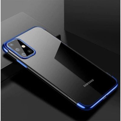 4. Clear Color case żelowy pokrowiec etui z metaliczną ramką Samsung Galaxy A72 4G niebieski