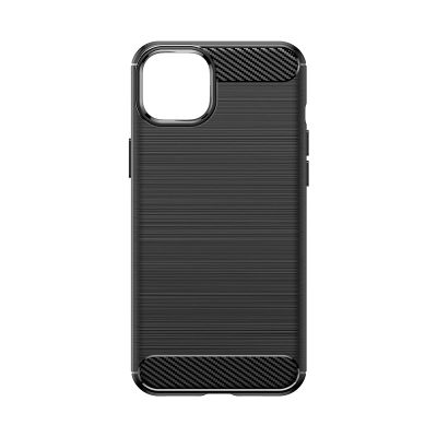 2. Elastyczne etui wzór karbon do iPhone 15 Plus Carbon Case - niebieskie