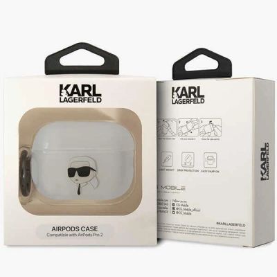 4. Etui Karl Lagerfeld Ikonik Karl na AirPods Pro 2 - przezroczyste