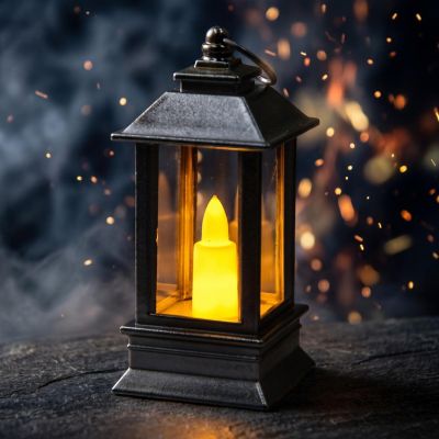 6. ŚWIECA LATARNIA LED 9CM SREBRNY