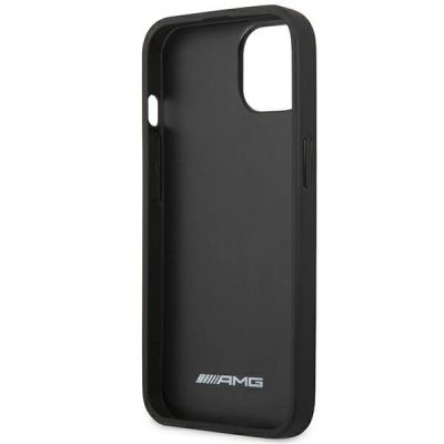 7. Etui AMG Leather Debossed Lines na iPhone 14 Plus - czarne