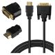 3. SAVIO KABEL HDMI 19PIN MĘSKI - DVI 18+1 MĘSKI 1,8M CZARNY ZŁOTE KOŃCÓWKI CL-212