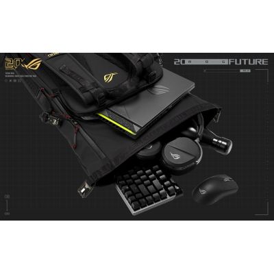16. ASUS ROG SLASH Backpack Edition 20 plecak Plecak rolowany Czarny Poliester, Skóra woskowana (Pull Up)