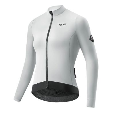 Bluza kolarska damska Rockbros YDWT006 TVI ocieplana jesień/zima L - biało-szara