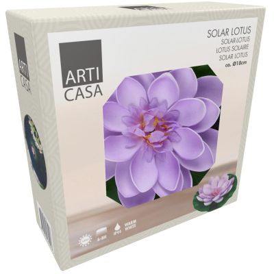 4. LAMPA SOLARNA LILIA WODNA 18CM FIOLET