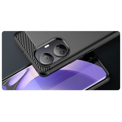 8. Carbon Case etui do Realme 10 Pro+ elastyczny silikonowy karbonowy pokrowiec czarne