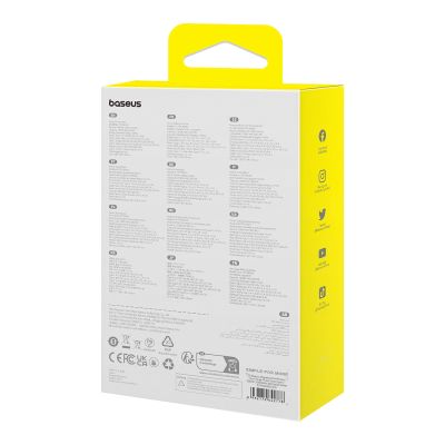 6. Powerbank Baseus Magnetic Mini MagSafe 10000mAh 30W z wbudowanym kablem USB-C - biały + kabel Baseus Simple Series USB-C - USB-C 60W 0.3m