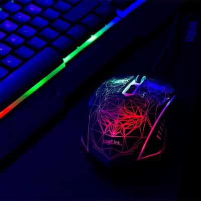 7. LogiLink ID0185 klawiatura Dołączona myszka Gaming USB QWERTY Angielski Czarny