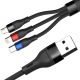 2. Kabel 3mk Hyper Cable N-SERIES 3 in 1 USB-A / Lightning / Micro 1.2m 9V/2A 18W - czarny