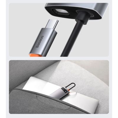 19. Baseus Metal Gleam 5w1 wielofunkcyjny HUB USB Typ C - USB Typ C Power Delivery 100 W / HDMI 4K 30 Hz / 3x USB 3.2 Gen 1 Szary (CAHUB-CX0G)