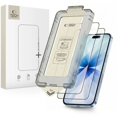 9. Szkło hartowane Tech-Protect Quick Set+ 2-pack na iPhone 17 - czarne