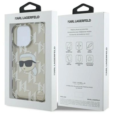 8. Etui Karl Lagerfeld IML Karl Head Electroplated na iPhone 16 Pro - czarne