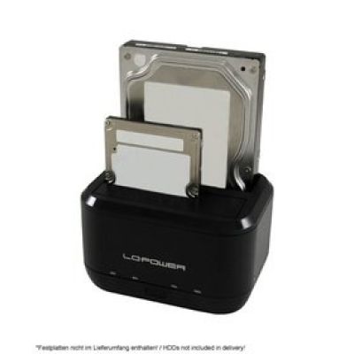 3. LC-Power LC-DOCK-U3-III stacja dokująca do dysków twardych USB 3.2 Gen 1 (3.1 Gen 1) Type micro-B Czarny