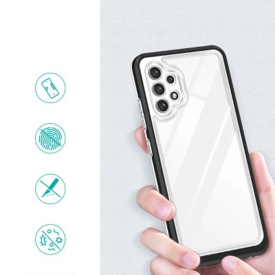 2. Clear 3in1 etui do Samsung Galaxy A32 5G żelowy pokrowiec z ramką czarny