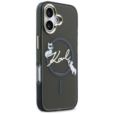 4. Etui Karl Lagerfeld IML Choupettes Karl  Script Logo MagSafe na iPhone 17 - czarne