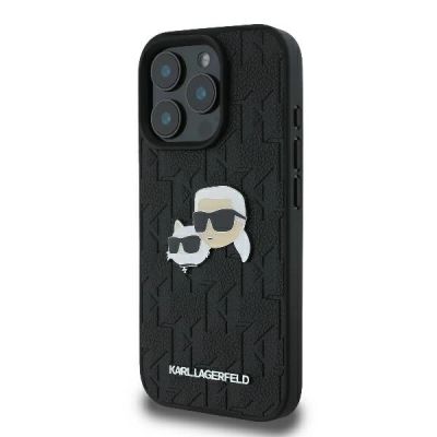 2. Etui Karl Lagerfeld Monogram Karl & Choupette Head Pin na iPhone 16 Pro Max - czarne\