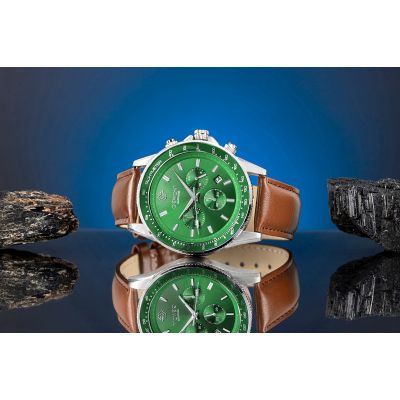5. Zegarek Męski Giewont Chronograph Sapphire Brązowo Zielony GW3520-A6